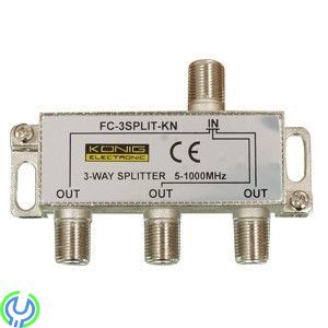 3-VÄGS FÖRDELARE F-TYP, FC-3SPLT-KN KÖNIG - 3-VÄGS FÖRDELARE F-TYP F-splitter, Antenn, , König