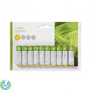 Alkaliskt batteri AA 1,5V, 10 pack, Nedis Alkaliskt batteri AA 1,5V, 10 pack, Alkaliska Batterier, , Nedis