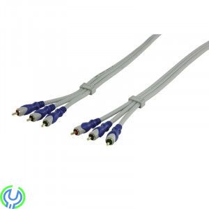 Komponentvideokabel 3x RCA Hane 5.00 m Grå, Komponentvideokabel 3x RCA Hane - 3x RCA Hane 5.00 m Grå, RCA AUDIO/VIDEO, , HQ