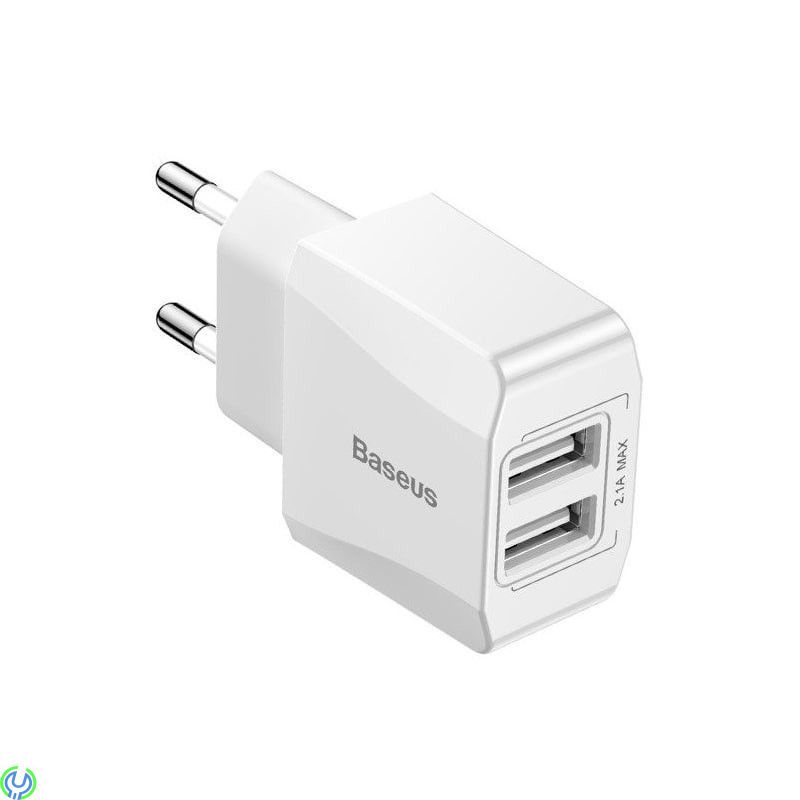 Baseus Travel Charger 2xUSB 2,1A, En slimmad och kompakt reseladdare som kan ladda flera enheter samtidigt., Kablar & Laddare, ,