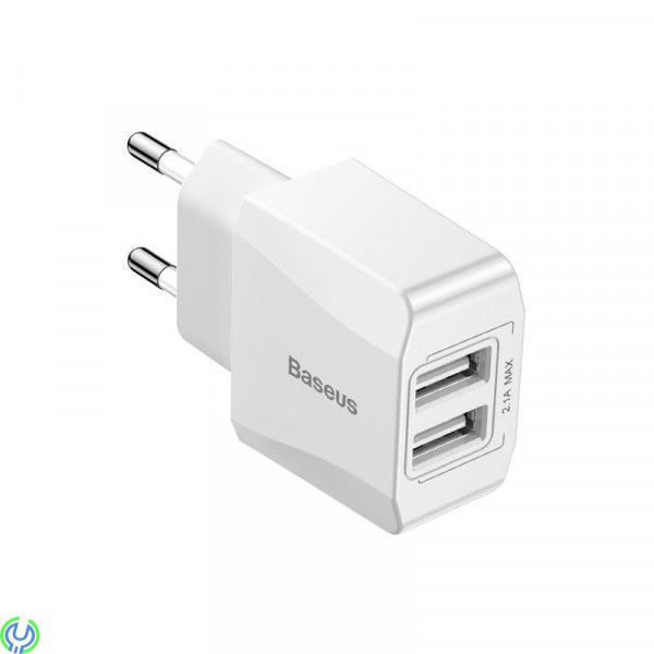 Baseus Travel Charger 2xUSB 2,1A, En slimmad och kompakt reseladdare som kan ladda flera enheter samtidigt., Kablar & Laddare, ,