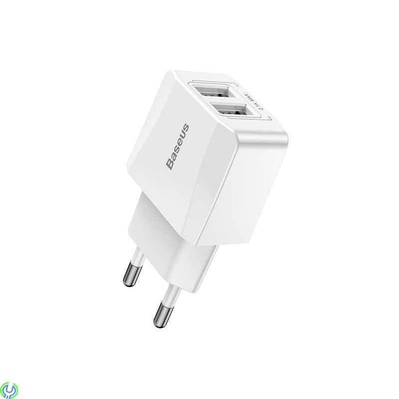 Baseus Travel Charger 2xUSB 2,1A, En slimmad och kompakt reseladdare som kan ladda flera enheter samtidigt., Kablar & Laddare, ,