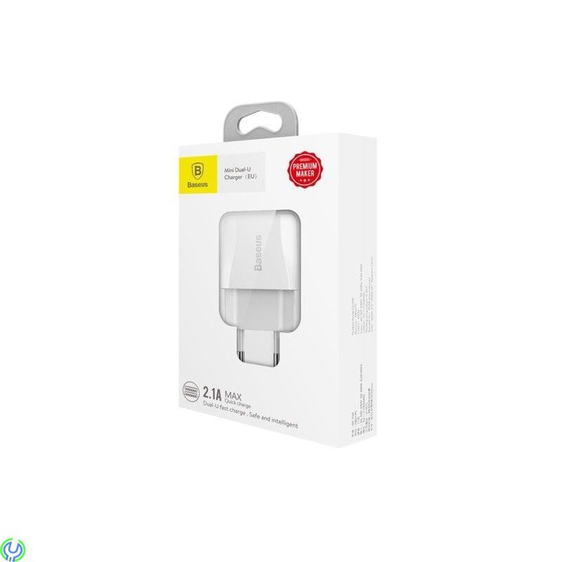 Baseus Travel Charger 2xUSB 2,1A, En slimmad och kompakt reseladdare som kan ladda flera enheter samtidigt., Kablar & Laddare, ,