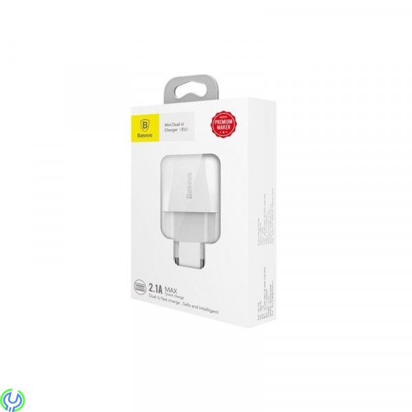 Baseus Travel Charger 2xUSB 2,1A, En slimmad och kompakt reseladdare som kan ladda flera enheter samtidigt., Kablar & Laddare, ,