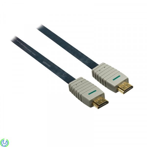 Bandridge-High Speed HDMI Flat kabel 0.50 m, Bandridge-High Speed HDMI kabel 0.50 m Blå, Kabel & Kontakt, , Bandridge