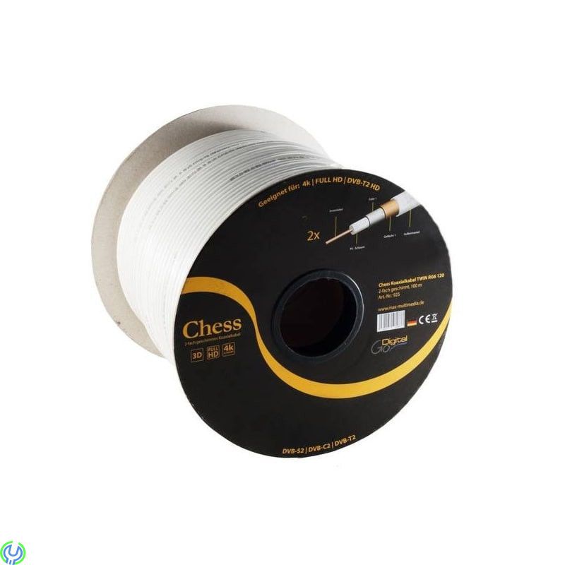 Chess Koaxial-Kabel RG 6- Twin,120 dB, CHESS KOAXKABEL RG 6-90 TWIN, Kabel & Kontakt, , Elgruvan