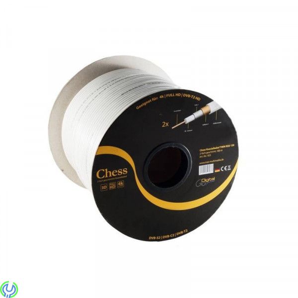 Chess Koaxial-Kabel RG 6- Twin,120 dB, CHESS KOAXKABEL RG 6-90 TWIN, Kabel & Kontakt, , Elgruvan