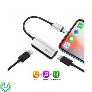 Baseus iPhone Lightning Adapter - Silver, Baseus iPhone 7/8/X Lightning Adapter för laddning, musik & samtal, Kablar & Laddare, 