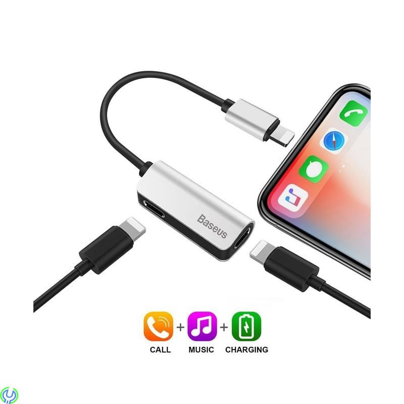 Baseus iPhone Lightning Adapter - Silver, Baseus iPhone 7/8/X Lightning Adapter för laddning, musik & samtal, Kablar & Laddare, 