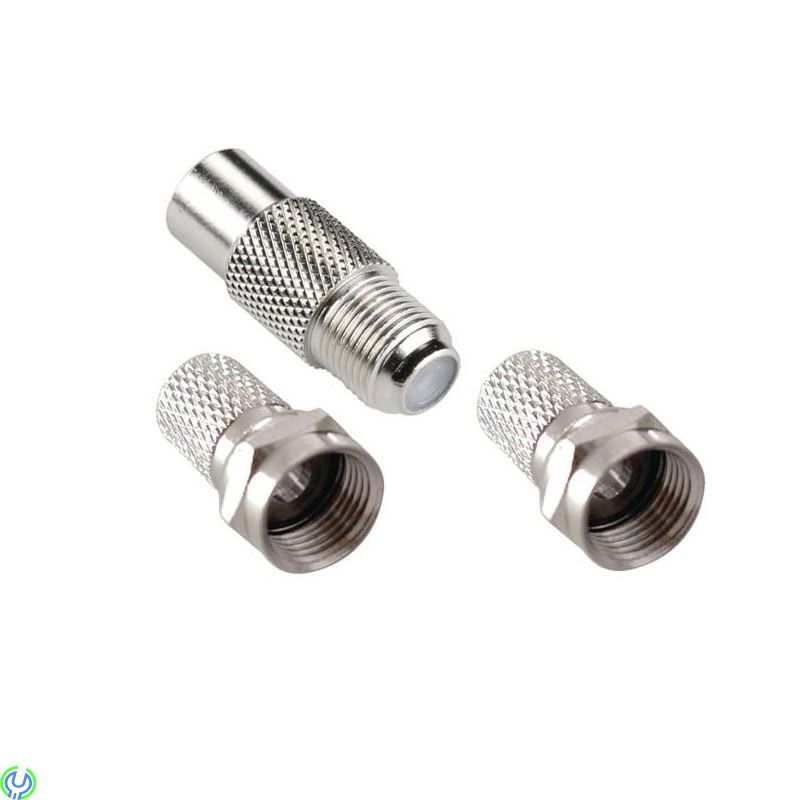 Satellitanslutningskit 2x F-kontakt, SATELLITANSLUTNINGSKIT 2X F-KONTAKT HANE/HONA, F-Kontakter, , Bandridge