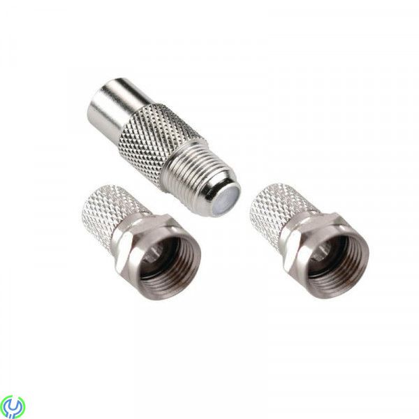 Satellitanslutningskit 2x F-kontakt, SATELLITANSLUTNINGSKIT 2X F-KONTAKT HANE/HONA, F-Kontakter, , Bandridge