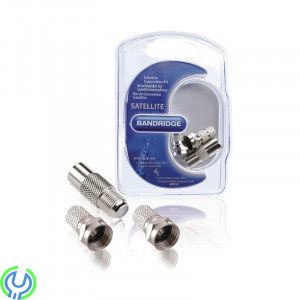 Satellitanslutningskit 2x F-kontakt, SATELLITANSLUTNINGSKIT 2X F-KONTAKT HANE/HONA, F-Kontakter, , Bandridge