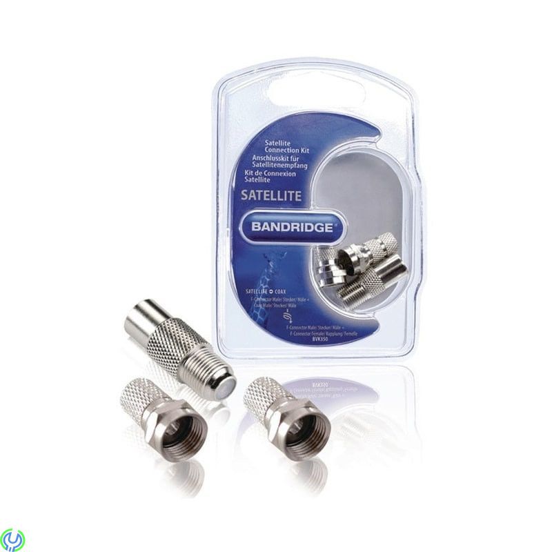 Satellitanslutningskit 2x F-kontakt, SATELLITANSLUTNINGSKIT 2X F-KONTAKT HANE/HONA, F-Kontakter, , Bandridge