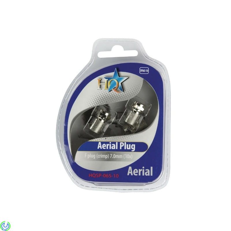 F-kontakt till 7.0mm (10x), F-plugg 7.0mm (skruv) med nickelpläterade anslutningar., F-Kontakter, , HQ