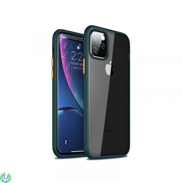 iPhone 11 Transparent Breaking Proof skal, TPU Edge Transparent Breaking Proof Csae för iPhone 11 Grön, iPhone 11 modeller, , El