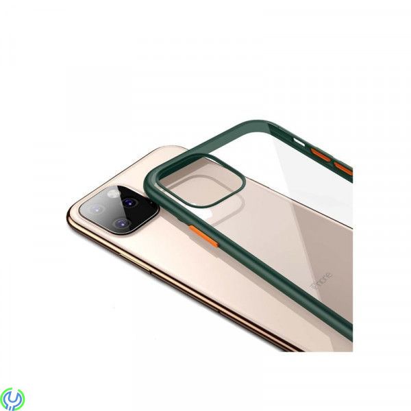 iPhone 11 Transparent Breaking Proof skal, TPU Edge Transparent Breaking Proof Csae för iPhone 11 Grön, iPhone 11 modeller, , El