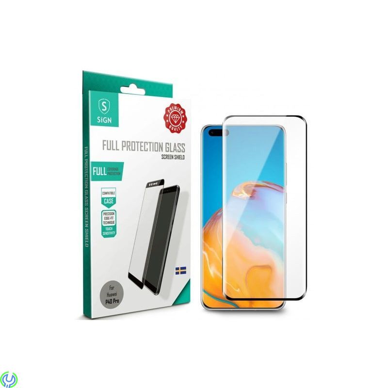 Huawei P40 Heltäckande Skärmskydd i Härdat Glas, Heltäckande skärmskydd i härdat glas, kompatibelt med fingeravtryckssensor., Hu