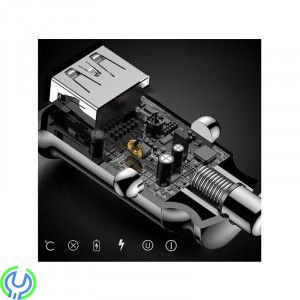 BASEUS Digital Display 2-Port billaddare, 4,8A- svart, Dubbel USB med Snabbladdning 4,8A, 24W, Kablar & Laddare, , Baseus
