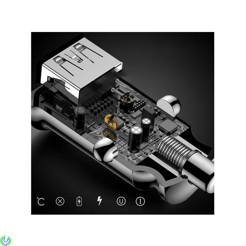 BASEUS Digital Display 2-Port billaddare, 4,8A- svart, Dubbel USB med Snabbladdning 4,8A, 24W, Kablar & Laddare, , Baseus