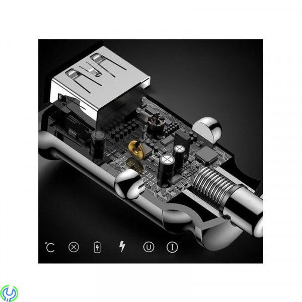 BASEUS Digital Display 2-Port billaddare, 4,8A- svart, Dubbel USB med Snabbladdning 4,8A, 24W, Kablar & Laddare, , Baseus