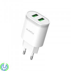 12W Väggladdare 2,4A 2xUSB Dual Port, vit, Väggladdare 12W 2,4A 2xUSB Dual Port, vit, Adapter, , KAKU