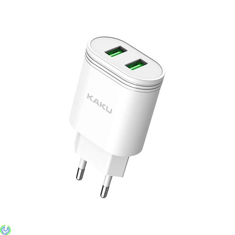 12W Väggladdare 2,4A 2xUSB Dual Port, vit, Väggladdare 12W 2,4A 2xUSB Dual Port, vit, Adapter, , KAKU