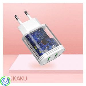 12W Väggladdare 2,4A 2xUSB Dual Port, vit, Väggladdare 12W 2,4A 2xUSB Dual Port, vit, Adapter, , KAKU