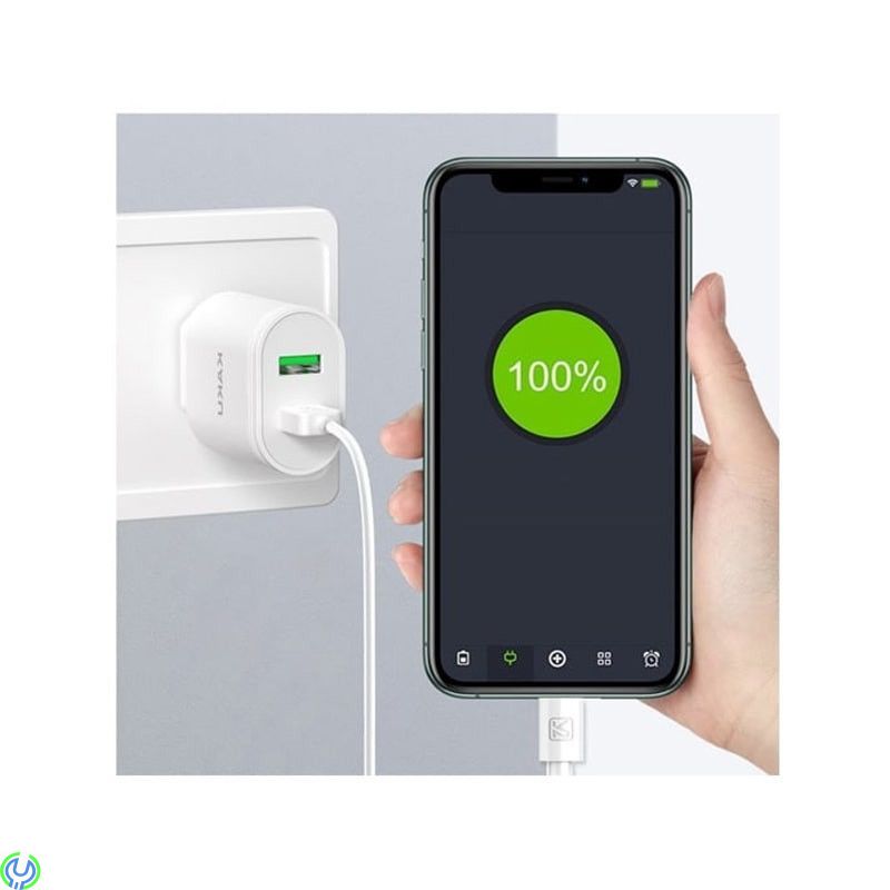 12W Väggladdare 2,4A 2xUSB Dual Port, vit, Väggladdare 12W 2,4A 2xUSB Dual Port, vit, Adapter, , KAKU