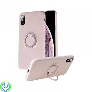 iPhone 11Pro Mjuk silikonfodral, rosa, Mjuk silikonfodral för iPhone 11 Pro med magnetisk ring hållare., iPhone 11 modeller, , E