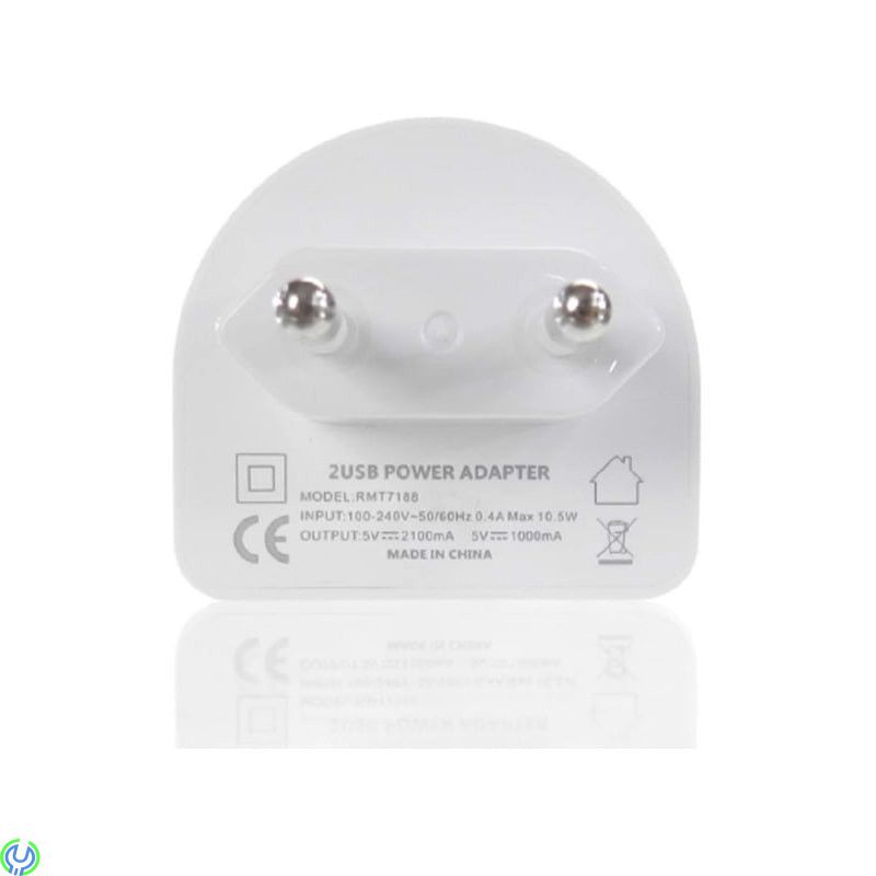 Nätladdare 2xUSB 2.1A, Remax, 2 port USB Remax RMT7188 2,1A, Adapter, , 