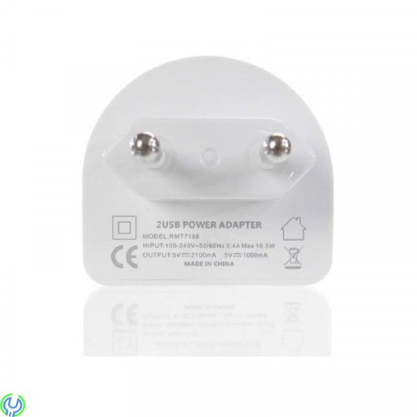 Nätladdare 2xUSB 2.1A, Remax, 2 port USB Remax RMT7188 2,1A, Adapter, , 