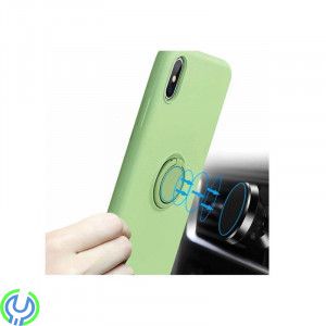 iPhone 11Pro Mjuk silikonfodral, Grön, Mjuk silikonfodral för iPhone 11 Pro med stand magnetisk ring hållare., iPhone 11 modelle