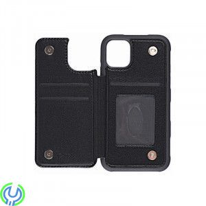 iPhone 11 Pro Max PU-läderfodral bak Flip, svart, G-SP PU Leather Back Flip Kickstand Card Case Black For iPhone 11 Pro Max, iPh