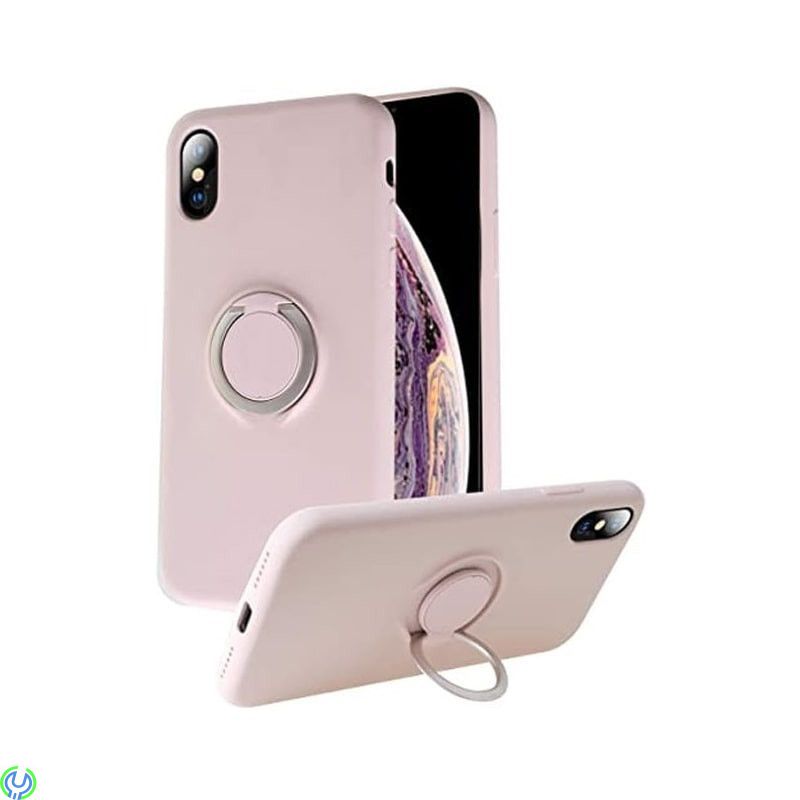 Mjuk silikonfodral för iPhone 11, rosa, Mjuk silikonfodral för iPhone 11 rosa med magnetisk ring hållare., iPhone 11 modeller, ,
