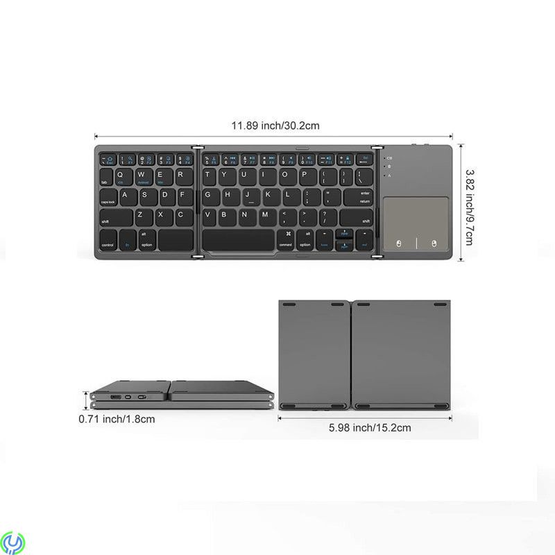 Mini vik tangentbord- Bluetooth - för Windows/Android och iOS, Trådlöst Bluetooth-tangentbord mini för Windows/Android/iOS, Mac 