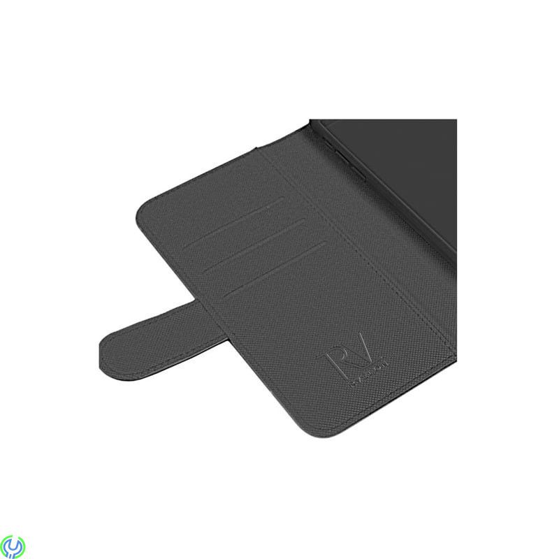iPhone 12 Mini - RV TPU Läderfodral, RV Flip Stand TPU Leather Case Black for iPhone 12 Mini, iPhone 12 modeller, , RVELON