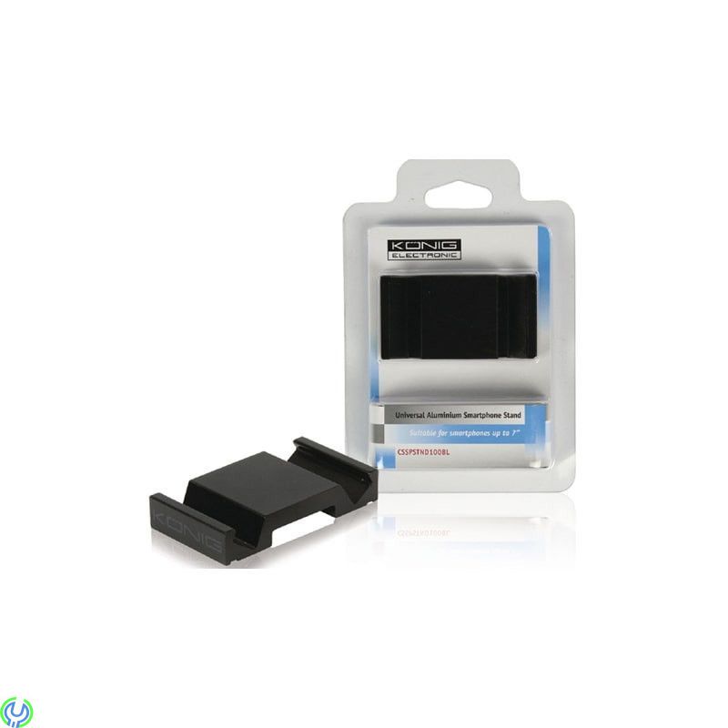 Universalt stativ för smartphone i aluminium, Svart, Universala stativ för smartphone, Svart, Övriga mobiltillbehör, , Nedis