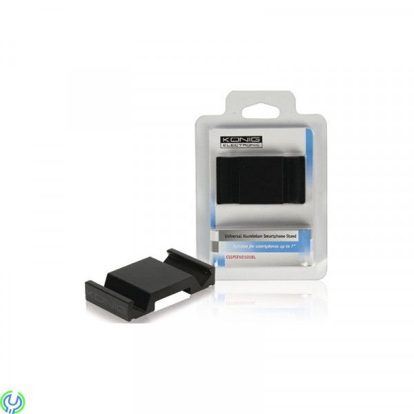 Universalt stativ för smartphone i aluminium, Svart, Universala stativ för smartphone, Svart, Övriga mobiltillbehör, , Nedis