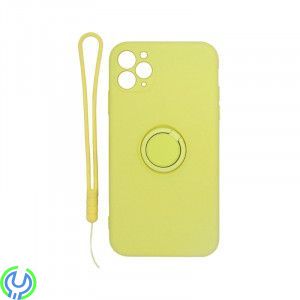 iPhone 11 Pro Mjuk silikonfodral , Gul, Mjuk silikonfodral för iPhone 11 pro med stand magnetisk ring hållare., iPhone 11 modell
