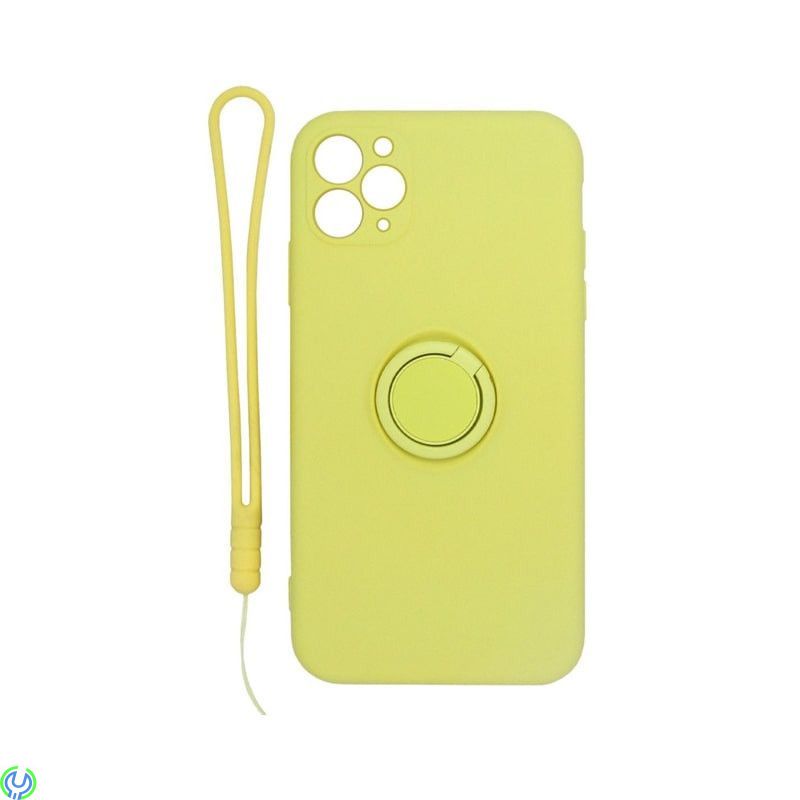 iPhone 11 Pro Mjuk silikonfodral , Gul, Mjuk silikonfodral för iPhone 11 pro med stand magnetisk ring hållare., iPhone 11 modell