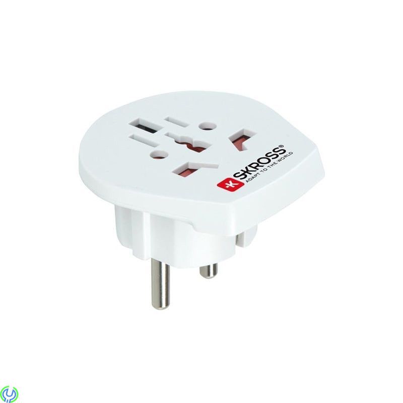 SKROSS Reseadapter från världen till EU, SKROSS reseadapter från EMEA/US/UK till EU, ojordad, 220-250V max 16A, vit., Hem & Frit