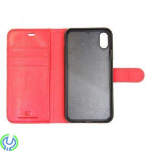 Magnet Mobilfodral äkta Läder för iPhone XR, Röd, 2 i 1 Magnet Mobilfodral äkta Läder för iPhone XR, Röd, IPHONE XR, , Elgruvan