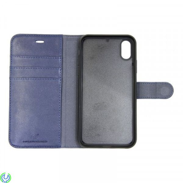 Magnet Mobilfodral äkta Läder för iPhone XR, Blå, 2 i 1 Magnet Mobilfodral äkta Läder för iPhone XR, Blå, IPHONE XR, , Elgruvan