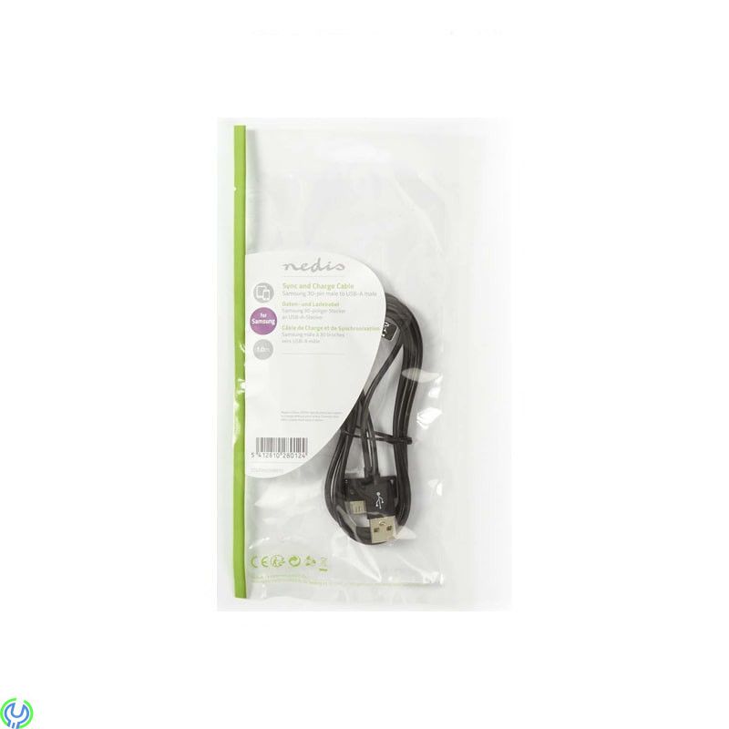 USB 2.0 A - samsung Tab 30pin datakabel, Samsung USB 2.0 A - samsung Tab 30pin datakabel, 30-pin, , Nedis