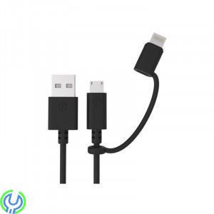 MIKRO USB MED Lightning ADAPTER 1M SVART, MFI-certifierad USB 2.0 Type-A till Micro USB och Lightning, Micro USB, , Elgruvan