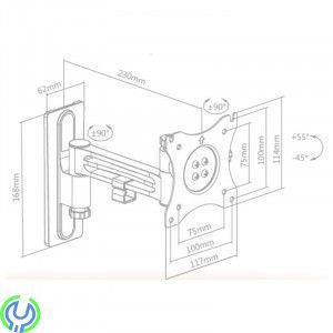 CRV23 TV väggfäste för husbil/husvagn, Låsbar och flexibelt väggfäste för husbil eller husvagn, TV fästen, , Elgruvan
