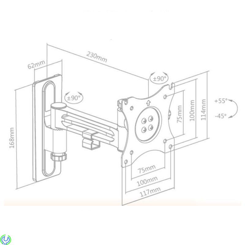 CRV23 TV väggfäste för husbil/husvagn, Låsbar och flexibelt väggfäste för husbil eller husvagn, TV fästen, , Elgruvan