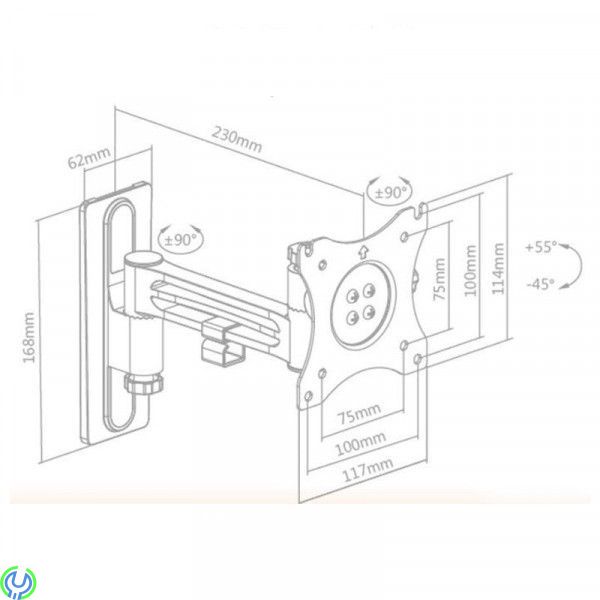 CRV23 TV väggfäste för husbil/husvagn, Låsbar och flexibelt väggfäste för husbil eller husvagn, TV fästen, , Elgruvan