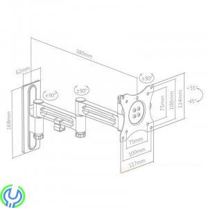 CRV38 Tv väggfäste för husbil/husvagn, Låsbar och flexibelt väggfäste för husbil eller husvagn, TV fästen, , Elgruvan