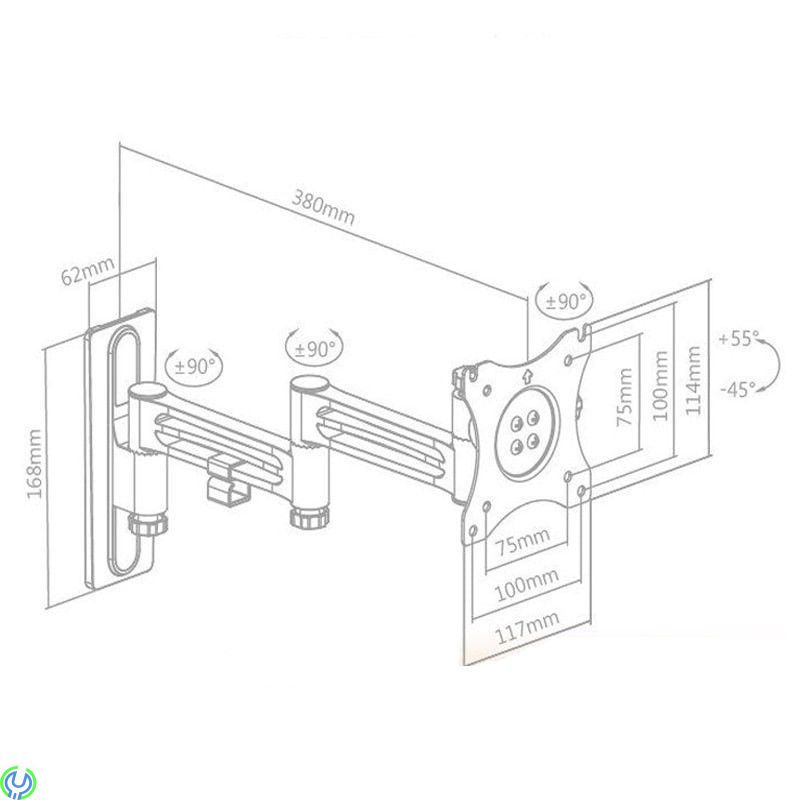 CRV38 Tv väggfäste för husbil/husvagn, Låsbar och flexibelt väggfäste för husbil eller husvagn, TV fästen, , Elgruvan